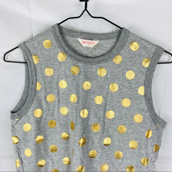 Gorman Grey & Gold Sleeveless Tank Top Size 8 - Picture 2 of 11